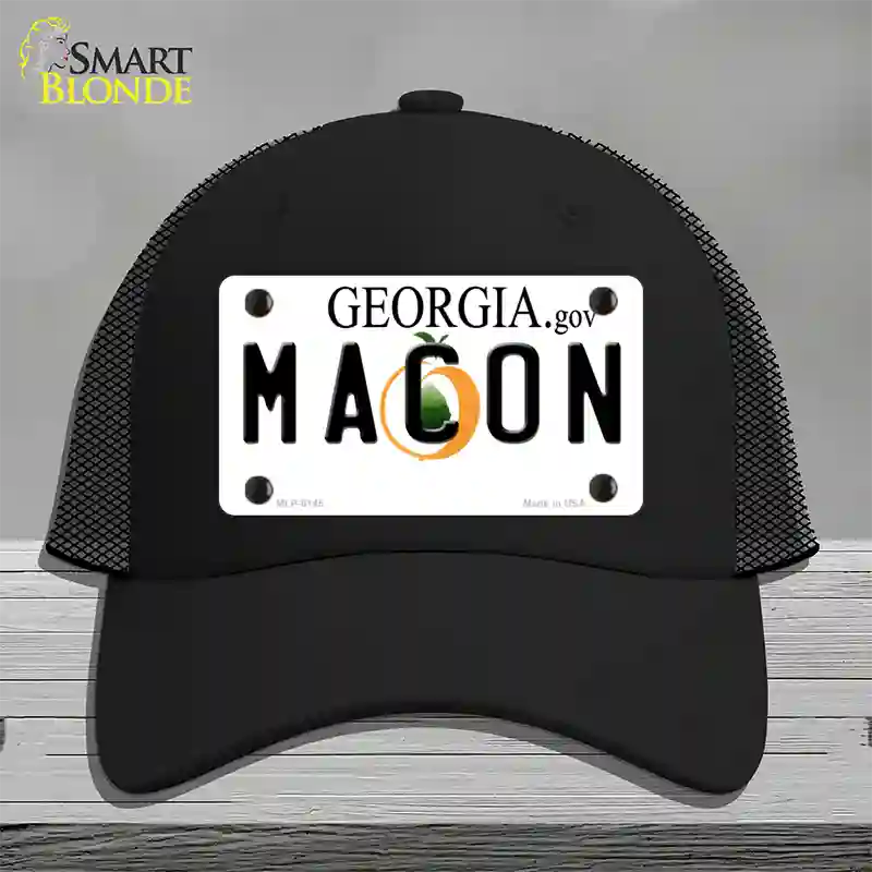 Macon Georgia Novelty License Plate Hat Mesh / Black