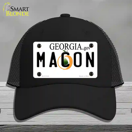 Macon Georgia Novelty License Plate Hat Mesh / Black