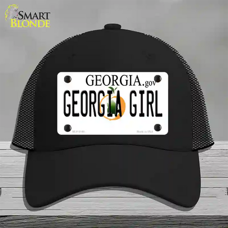 Georgia Girl Georgia Novelty License Plate Hat Mesh / Black