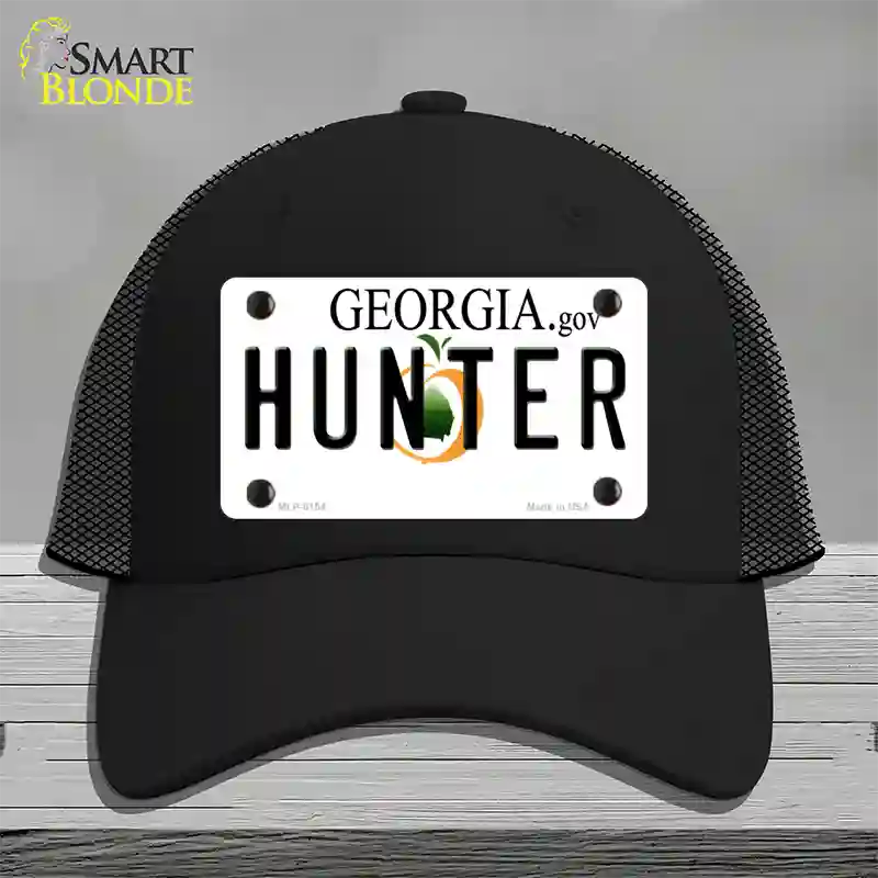 Hunter Georgia Novelty License Plate Hat Mesh / Black