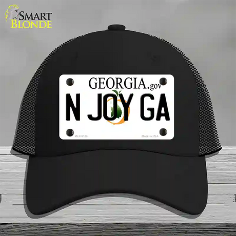 N Joy Ga Georgia Novelty License Plate Hat Mesh / Black