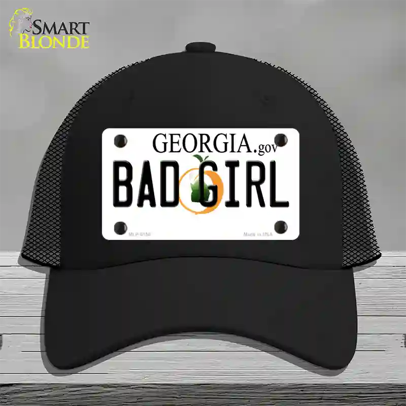 Bad Girl Georgia Novelty License Plate Hat Mesh / Black