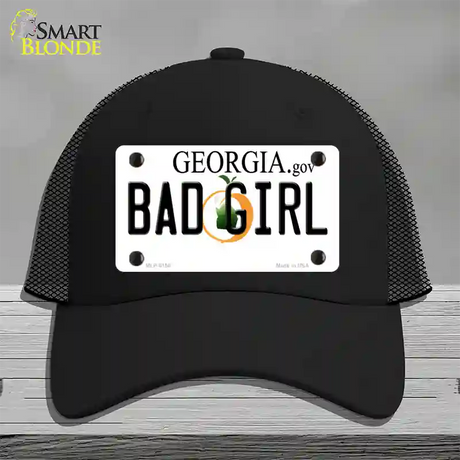 Bad Girl Georgia Novelty License Plate Hat Mesh / Black