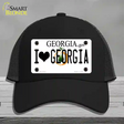 I Love Georgia Novelty License Plate Hat Mesh / Black