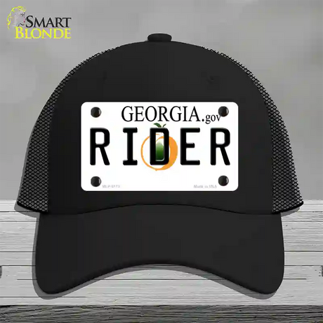 Rider Georgia Novelty License Plate Hat Mesh / Black