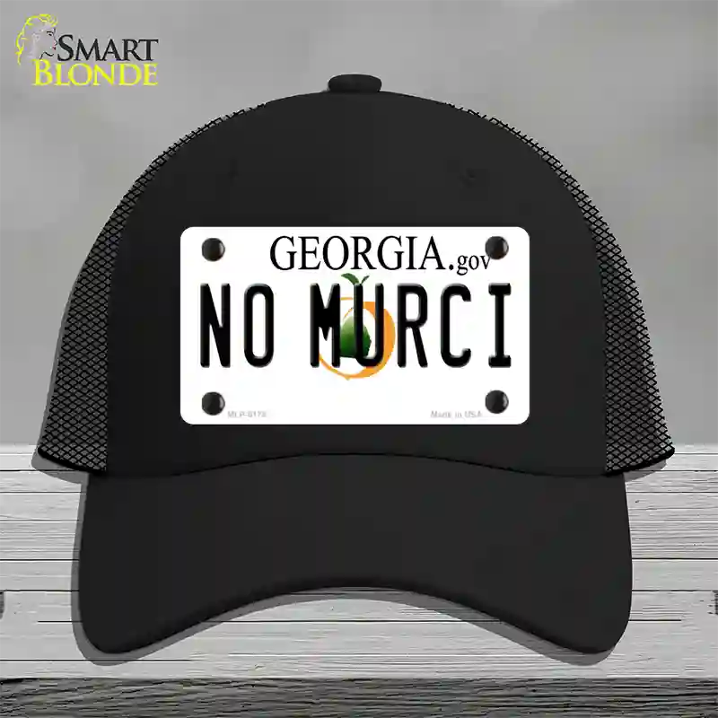 No Murci Georgia Novelty License Plate Hat Mesh / Black