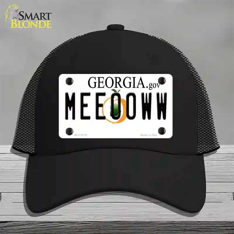 Meeooww Georgia Novelty License Plate Hat Mesh / Black