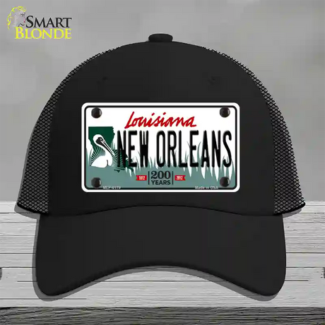 New Orleans Louisiana Novelty License Plate Hat Mesh / Black