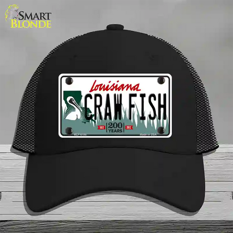 Craw Fish Louisiana Novelty License Plate Hat Mesh / Black