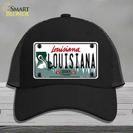 Louisiana Novelty License Plate Hat Mesh / Black