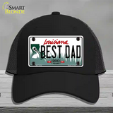 Best Dad Louisiana Novelty License Plate Hat Mesh / Black