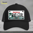 Bad Girl Louisiana Novelty License Plate Hat Mesh / Black