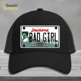 Bad Girl Louisiana Novelty License Plate Hat Mesh / Black