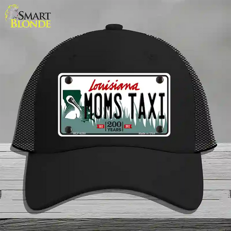 Moms Taxi Louisiana Novelty License Plate Hat Mesh / Black