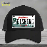 Fishing Louisiana Novelty License Plate Hat Mesh / Black