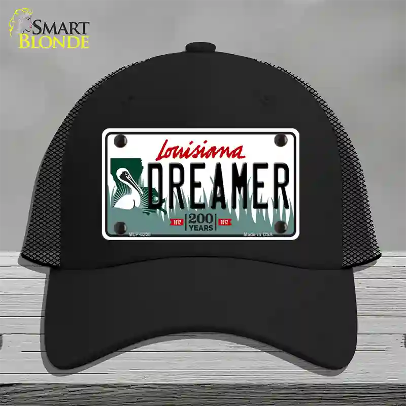 Dreamer Louisiana Novelty License Plate Hat Mesh / Black