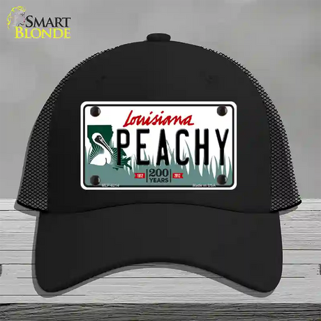 Peachy Louisiana Novelty License Plate Hat Mesh / Black