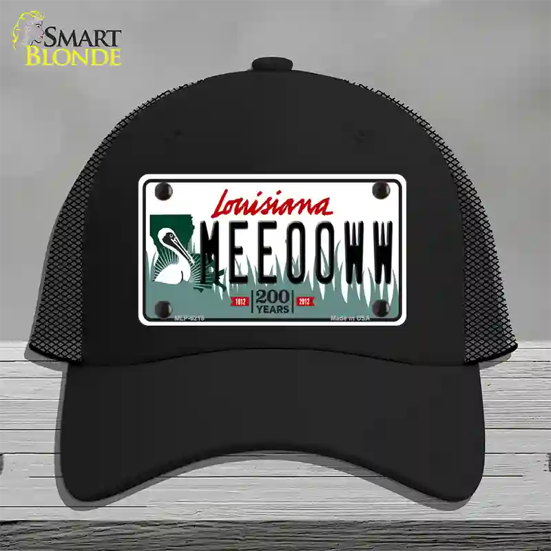 Meeooww Louisiana Novelty License Plate Hat Mesh / Black