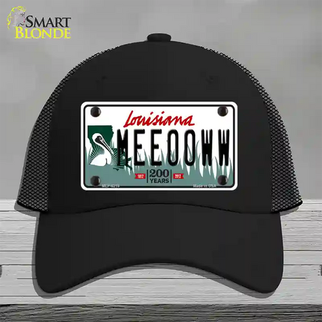 Meeooww Louisiana Novelty License Plate Hat Mesh / Black