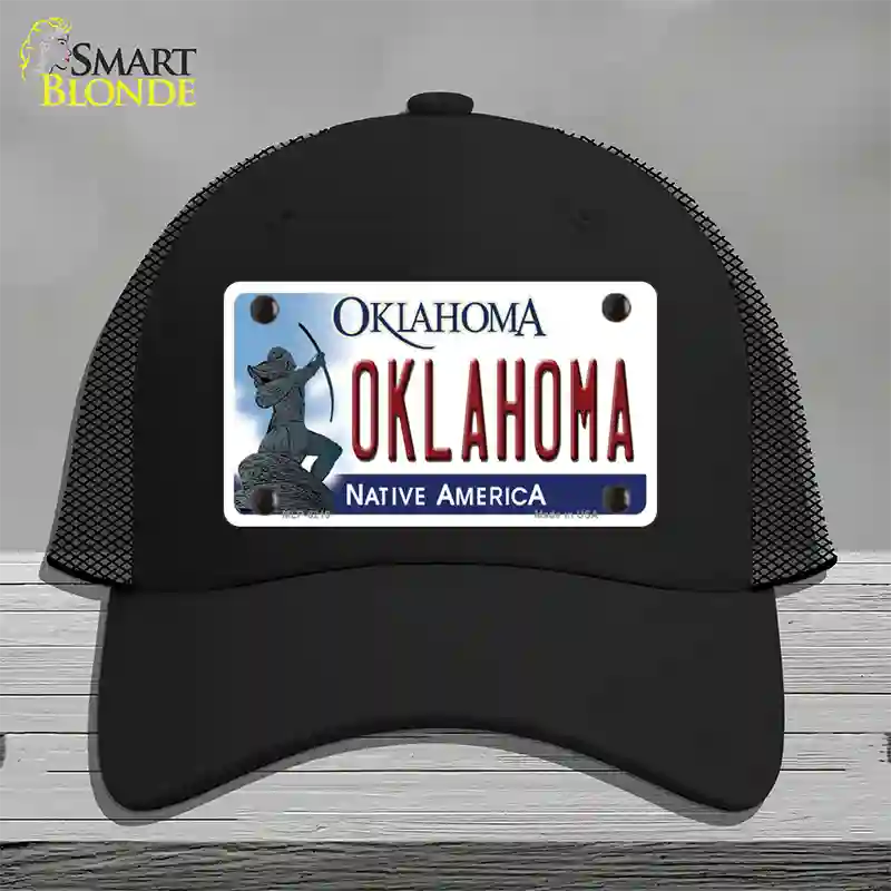 Oklahoma Novelty License Plate Hat Mesh / Black