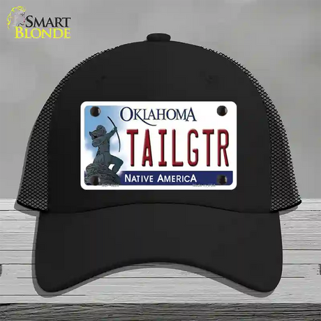 Tailgtr Oklahoma Novelty License Plate Hat Mesh / Black