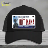 Hot Mama Oklahoma Novelty License Plate Hat Mesh / Black