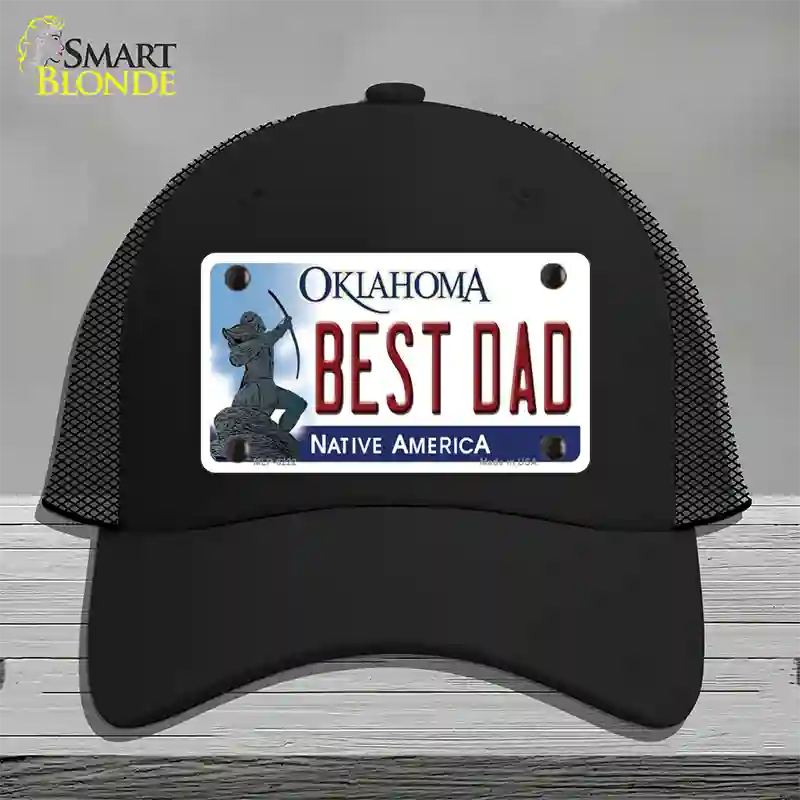 Best Dad Oklahoma Novelty License Plate Hat Mesh / Black