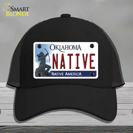 Native Oklahoma Novelty License Plate Hat Mesh / Black