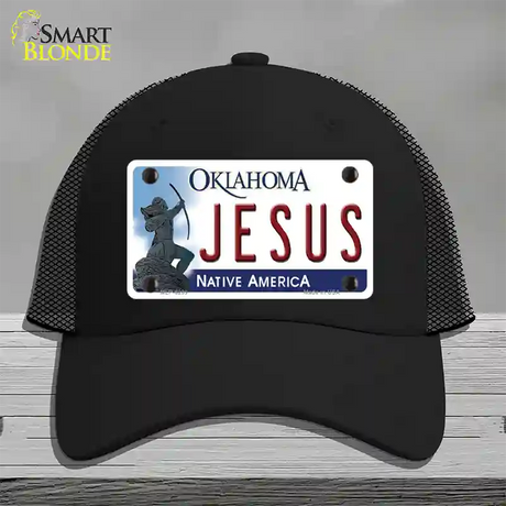 Jesus Oklahoma Novelty License Plate Hat Mesh / Black