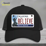 Believe Oklahoma Novelty License Plate Hat Mesh / Black