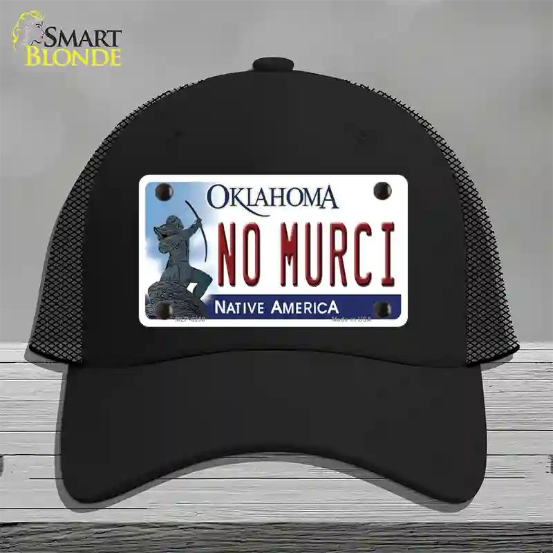 No Murci Oklahoma Novelty License Plate Hat Mesh / Black