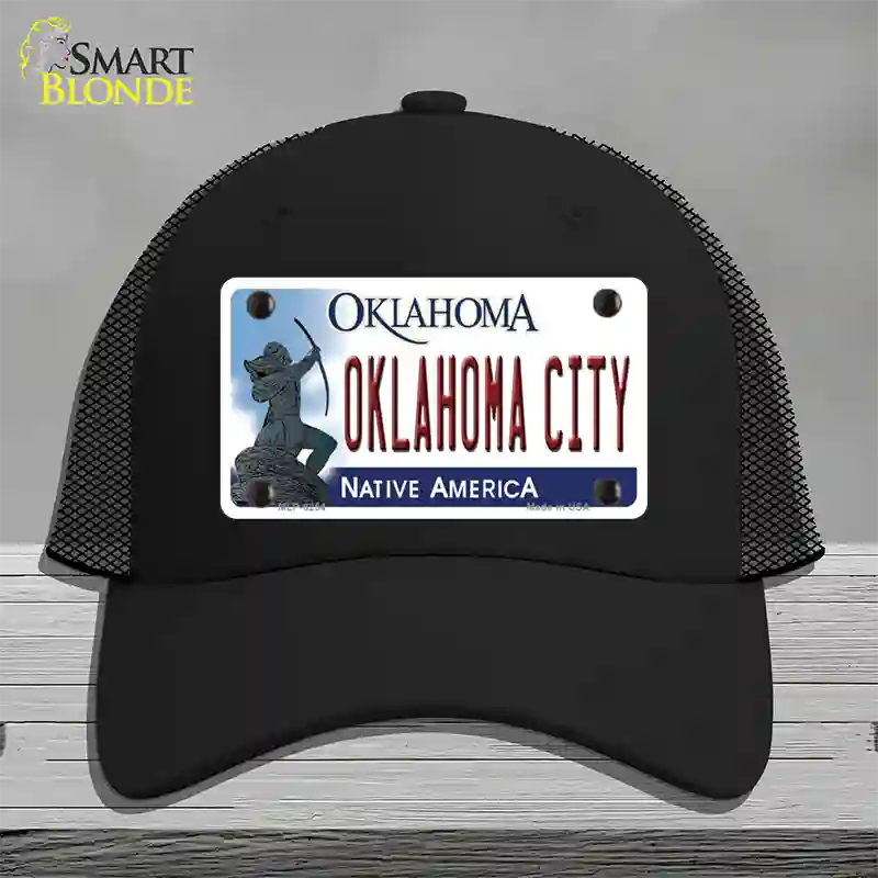 Oklahoma City Oklahoma Novelty License Plate Hat Mesh / Black