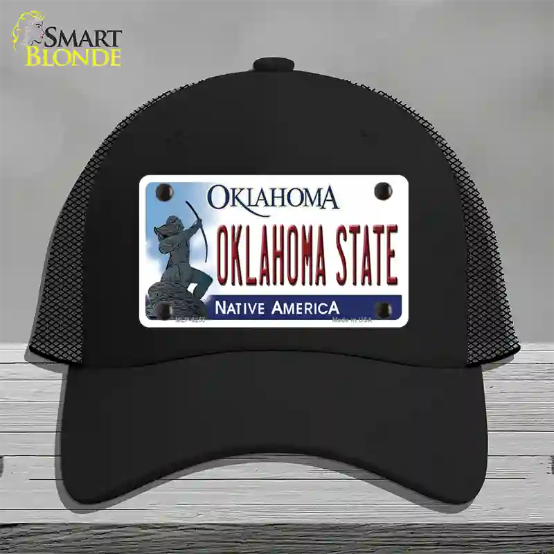 Oklahoma State Novelty License Plate Hat Mesh / Black