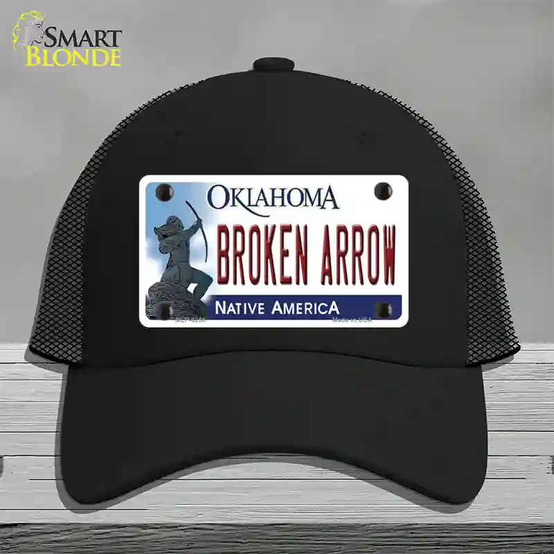 Broken Arrow Oklahoma Novelty License Plate Hat Mesh / Black