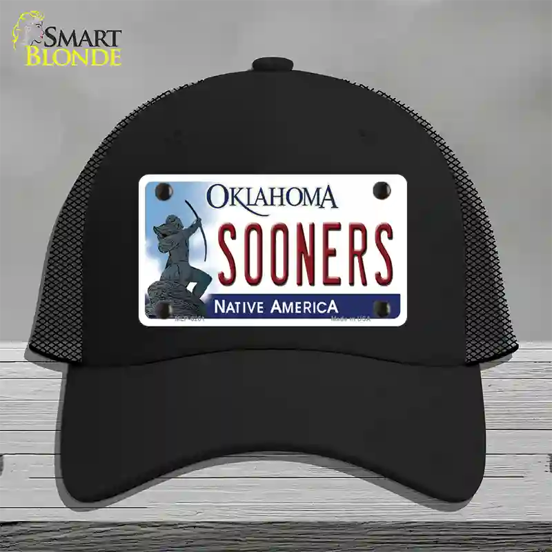 Sooners Oklahoma Novelty License Plate Hat Mesh / Black