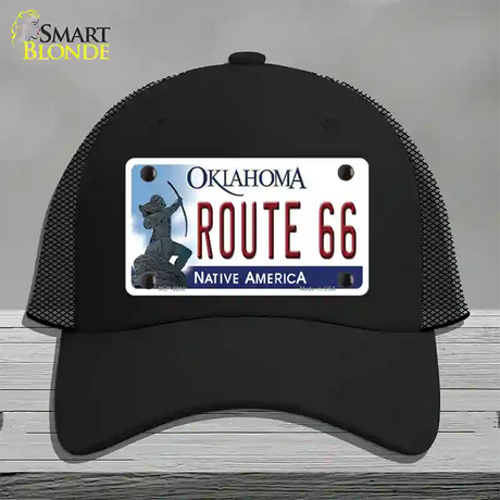 Route 66 Oklahoma Novelty License Plate Hat Mesh / Black