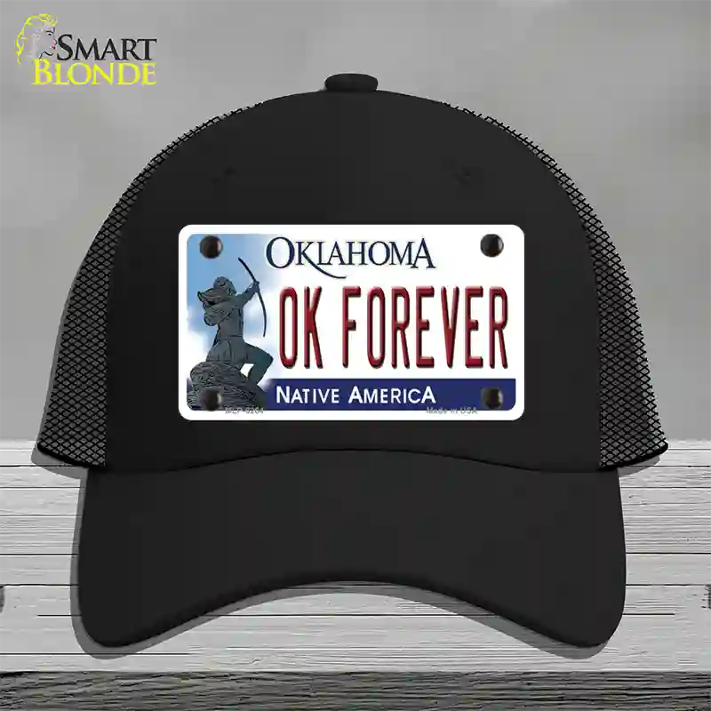 Ok Forever Oklahoma Novelty License Plate Hat Mesh / Black