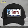 Country Gal Oklahoma Novelty License Plate Hat Mesh / Black