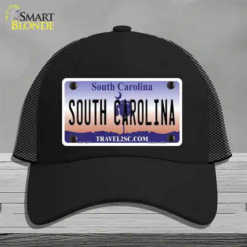 South Carolina Novelty License Plate Hat Mesh / Black