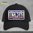 Best Dad South Carolina Novelty License Plate Hat Mesh / Black