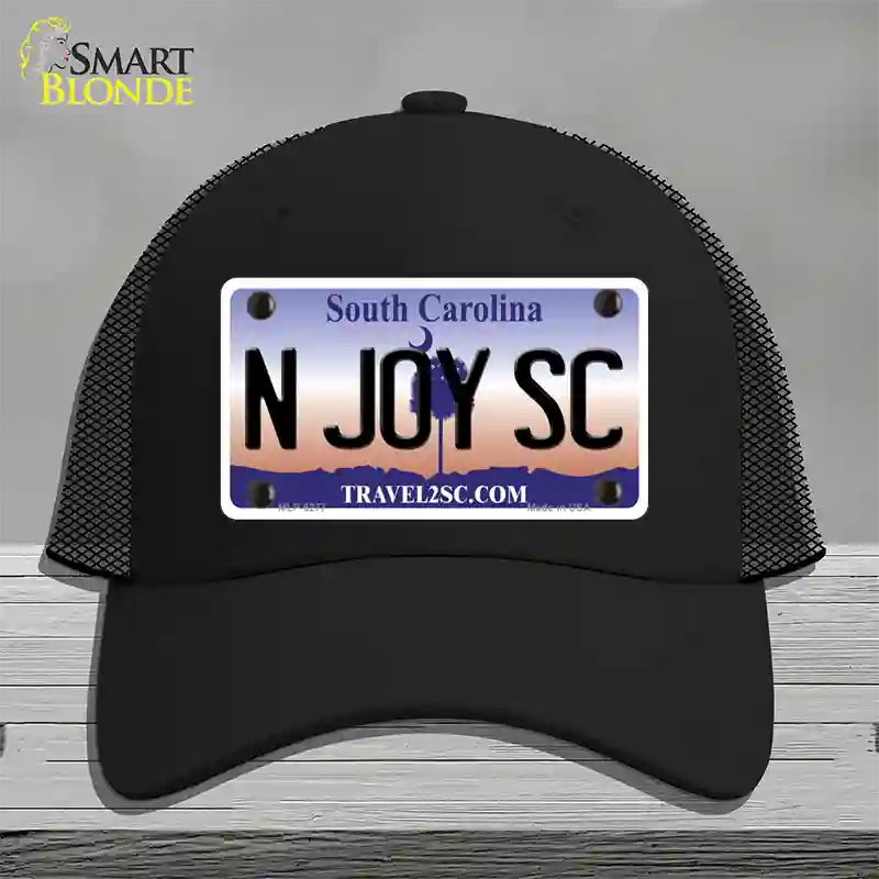 N Joy SC South Carolina Novelty License Plate Hat Mesh / Black