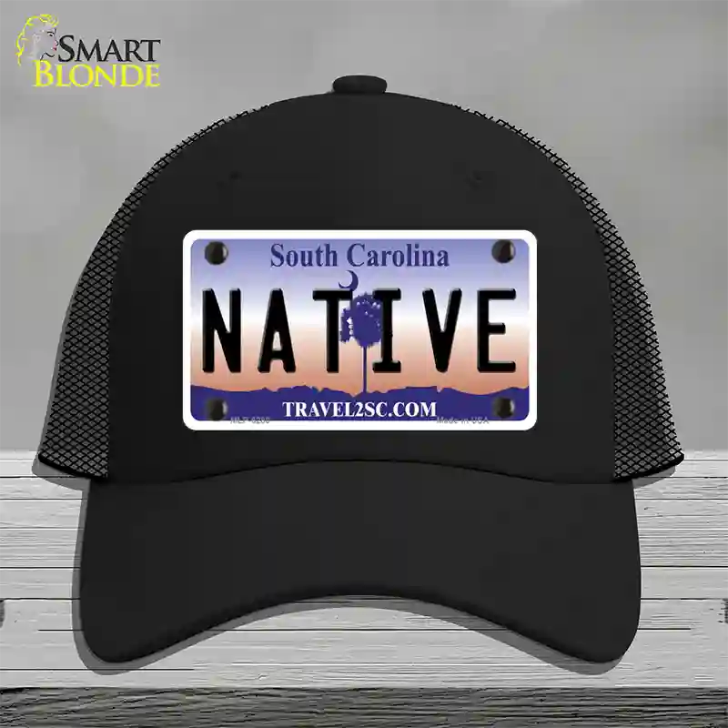 Native South Carolina Novelty License Plate Hat Mesh / Black