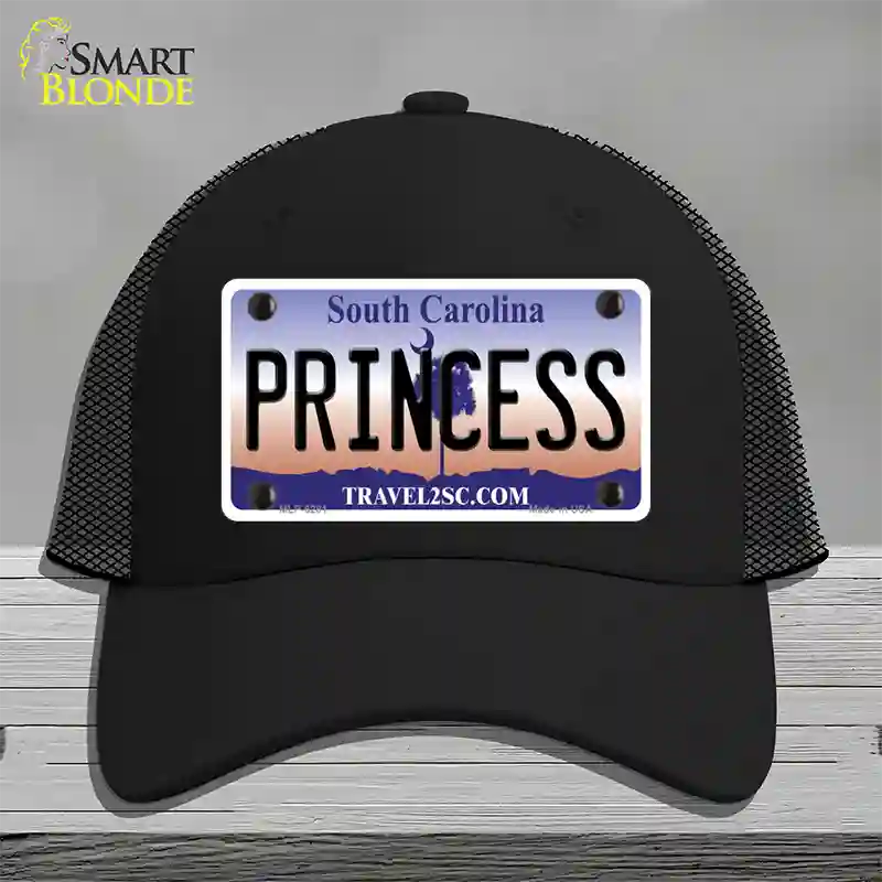 Princess South Carolina Novelty License Plate Hat Mesh / Black