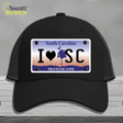 I Love South Carolina Novelty License Plate Hat Mesh / Black