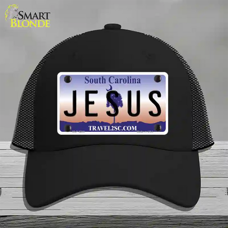 Jesus South Carolina Novelty License Plate Hat Mesh / Black