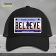 Believe South Carolina Novelty License Plate Hat Mesh / Black