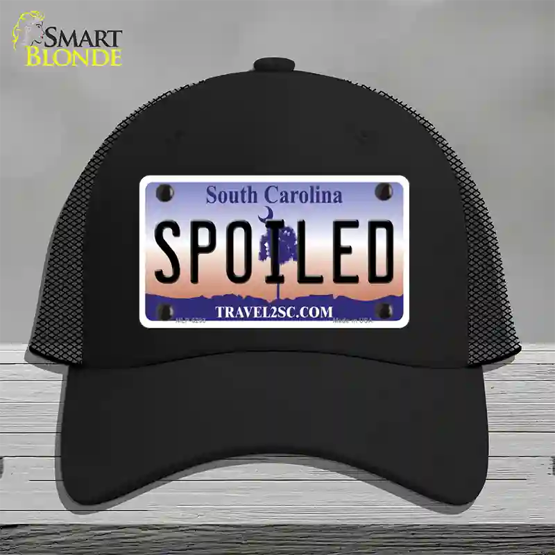 Spoiled South Carolina Novelty License Plate Hat Mesh / Black