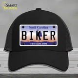 Biker South Carolina Novelty License Plate Hat Mesh / Black