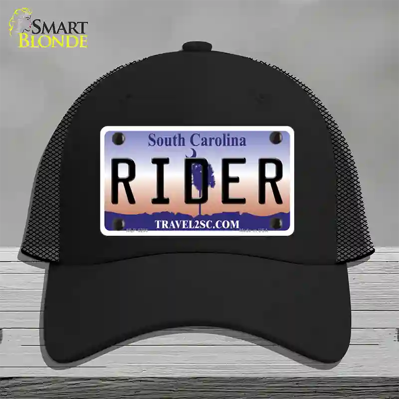 Rider South Carolina Novelty License Plate Hat Mesh / Black