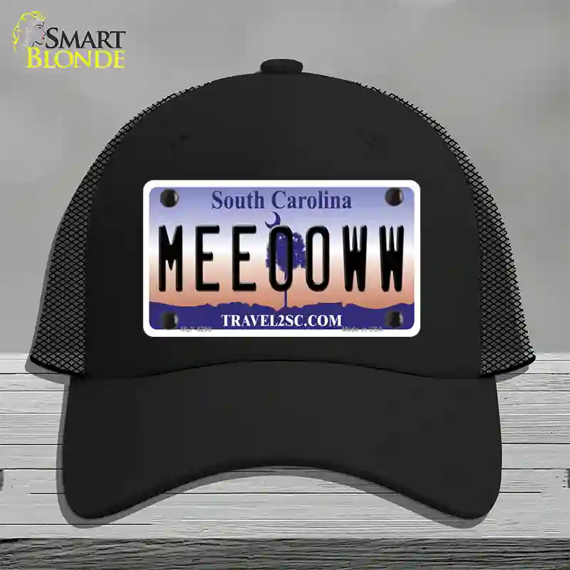 Meeooww South Carolina Novelty License Plate Hat Mesh / Black